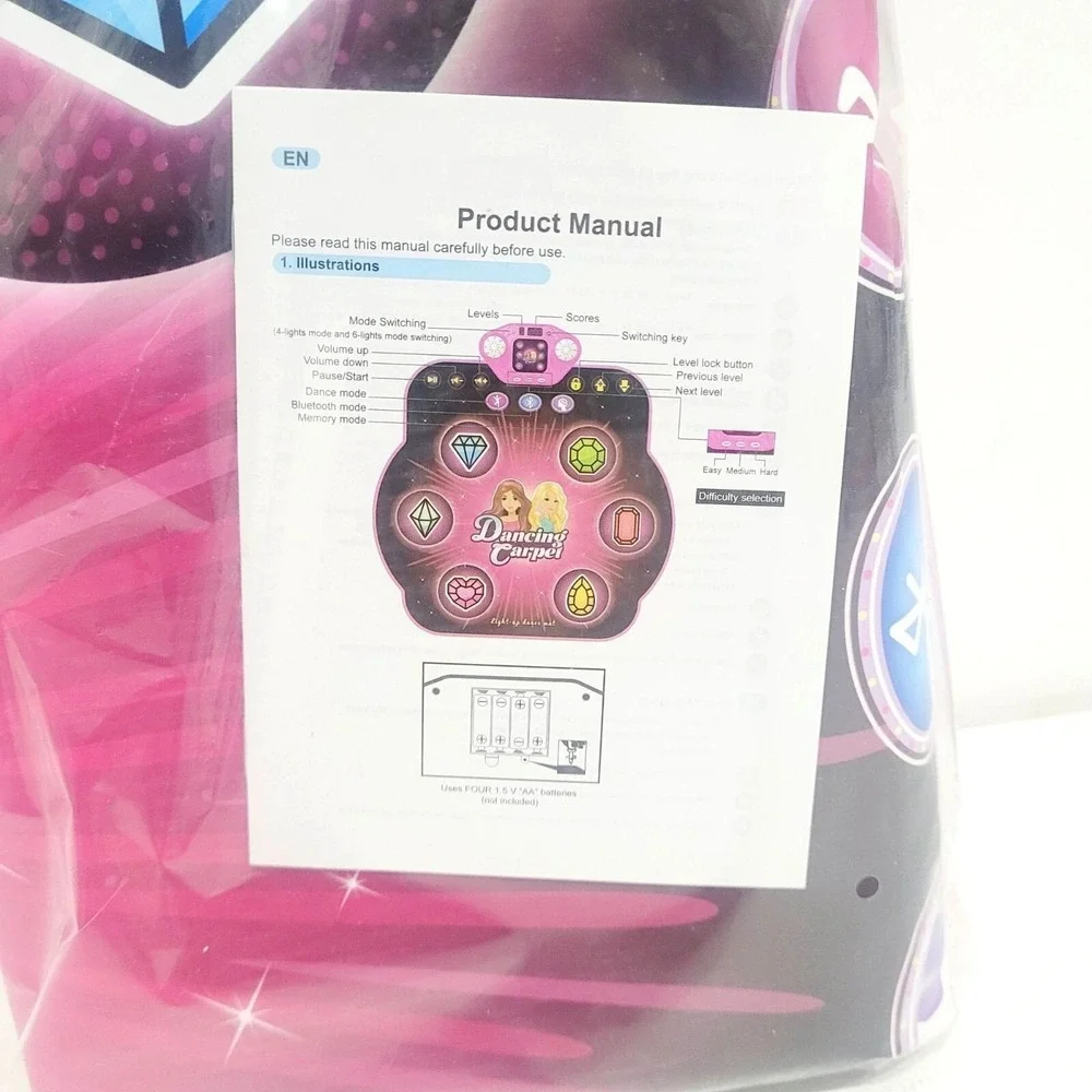 Electronic Dance Mat Toy w/ Music &‎ Lights for Girls Ages 3–12 Interactive Pad
